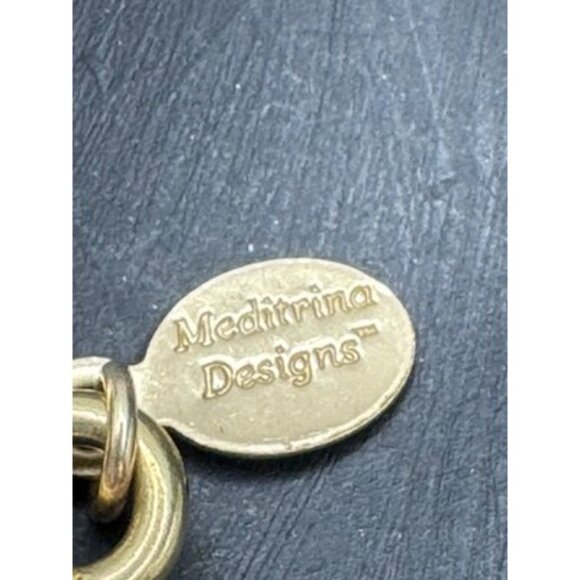 Vintage Bracelet Genuine Gem Stone Signed Meditrina Desights  Gold Tone - Picture 6 of 9